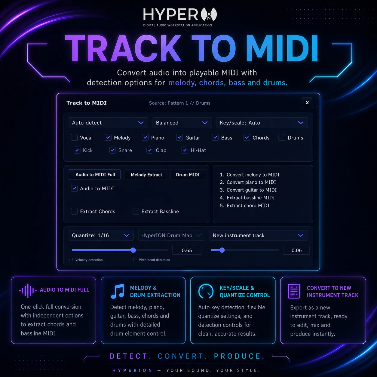 HyperION DAW Track to MIDI